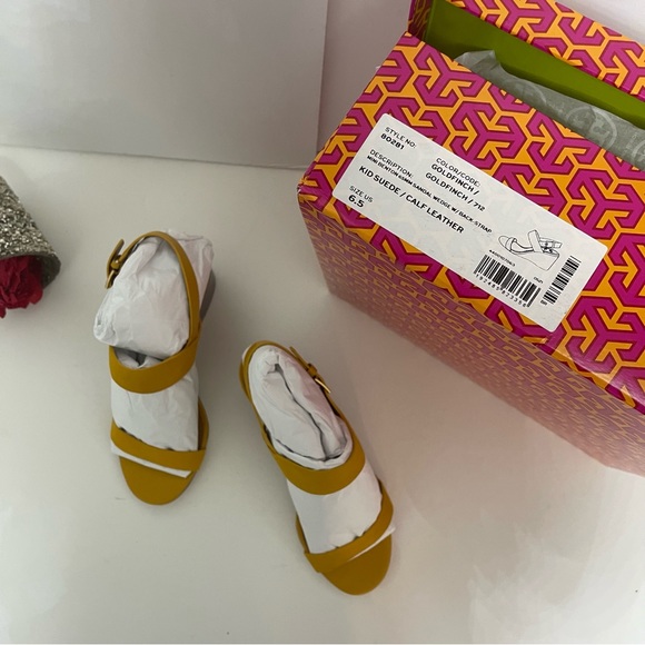 Tory Burch Mini Benton Wedged Sandal In Gold Finch -New In Boxes - Duplicate - Picture 3 of 14